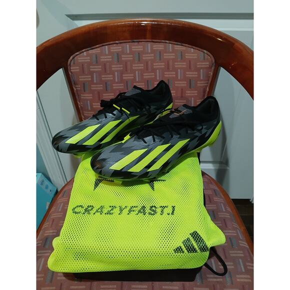 New Men's 13 Adidas X Crazyfast Injection.1 FG Black Soccer Cleats IG0670 - Picture 2 of 11